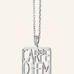 Carpe Diem Medallion Necklace in Sterling Silver
