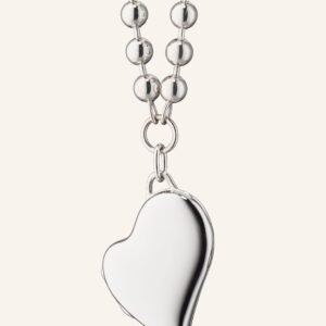 Slim Sterling Silver Heart Locket with Ball Chain