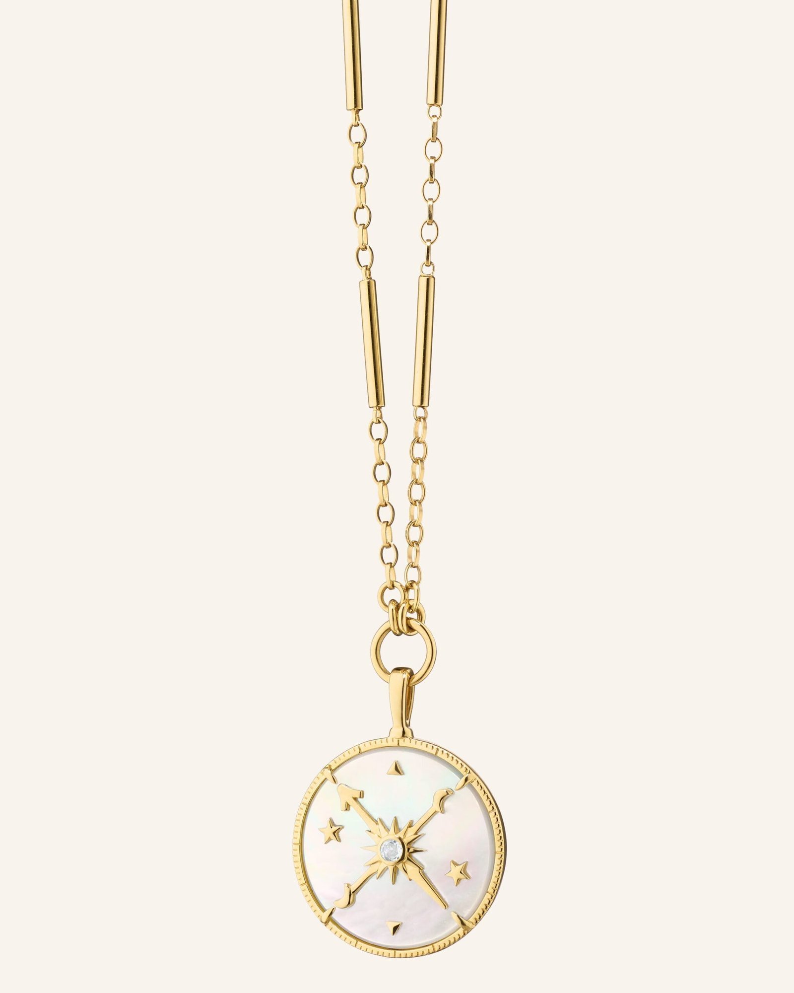 Constellation Necklace with Mother of Pearl and Diamonds - Image 3