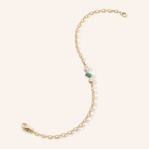 Trio Diamond and Emerald Tennis Bracelet